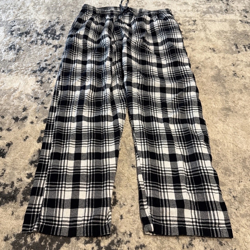 POLO RALPH LAUREN MEN'S BLACK & WHITE PAJAMA PANTS ELASTIC WAIST SZ X-LARGE XL